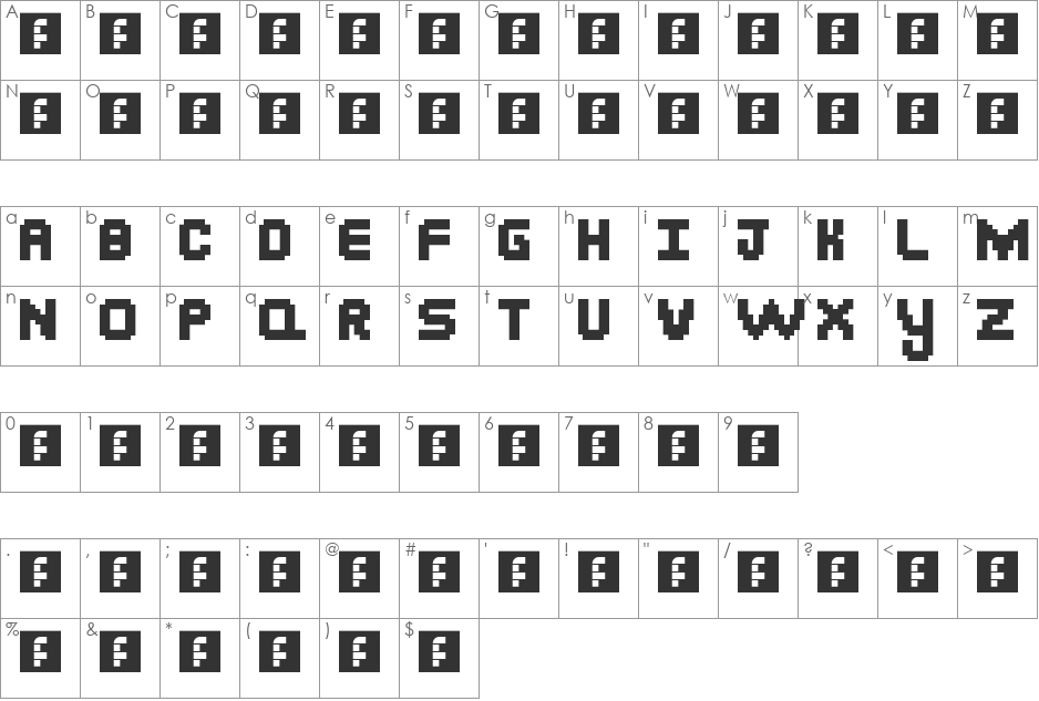 kiwi font character map preview