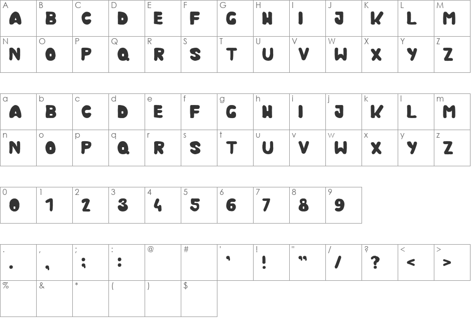 kmurka font character map preview
