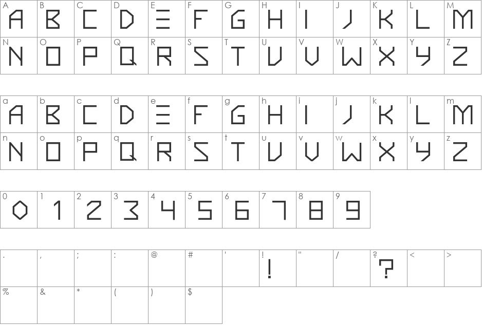 Knarf Art Font 3 font character map preview