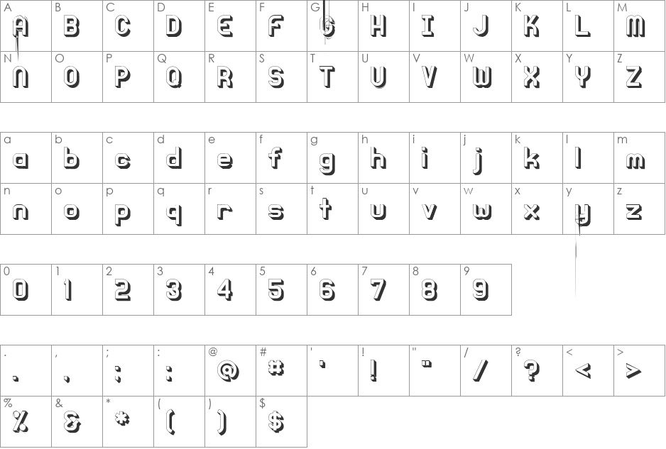Knochen font character map preview