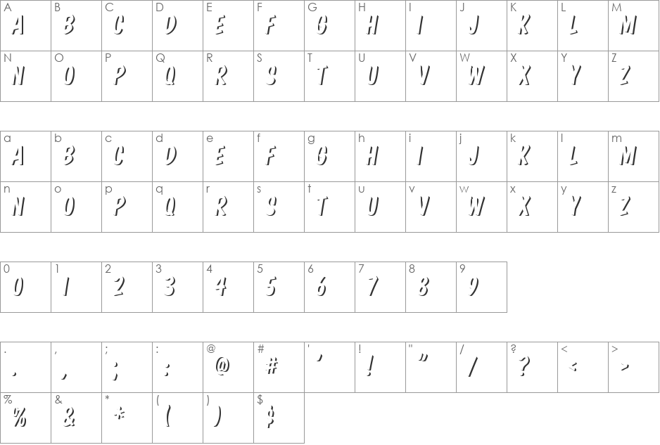 Komika Boss font character map preview