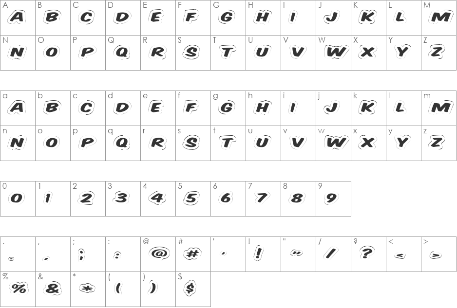 Komika Title - Wired font character map preview