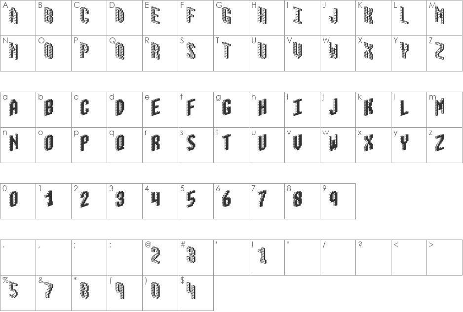 Konstructor font character map preview