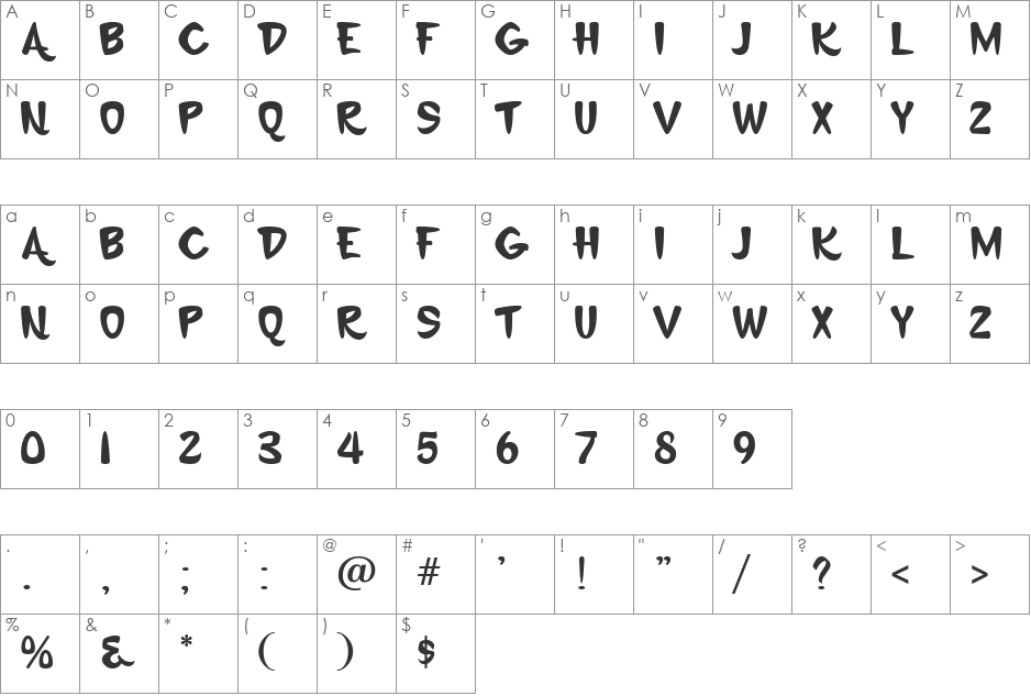 KonTikiLanaiJF font character map preview