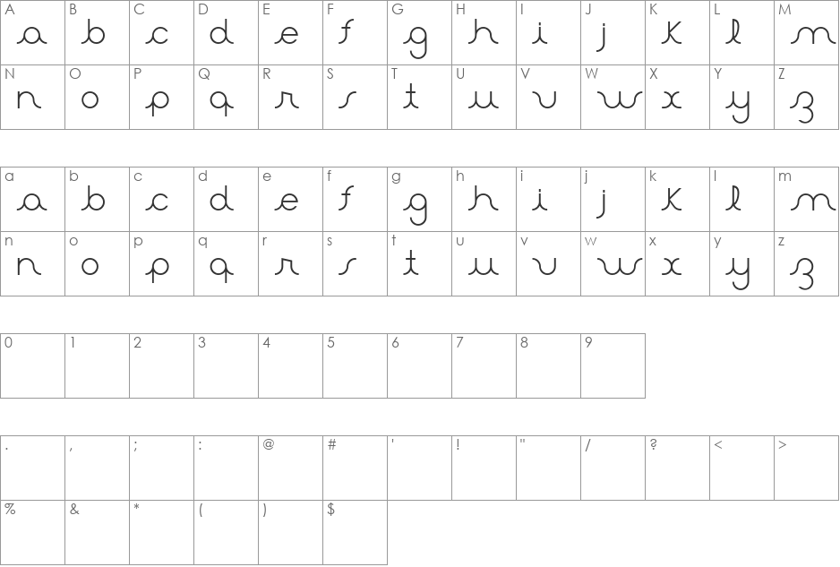 Aster 2 font character map preview