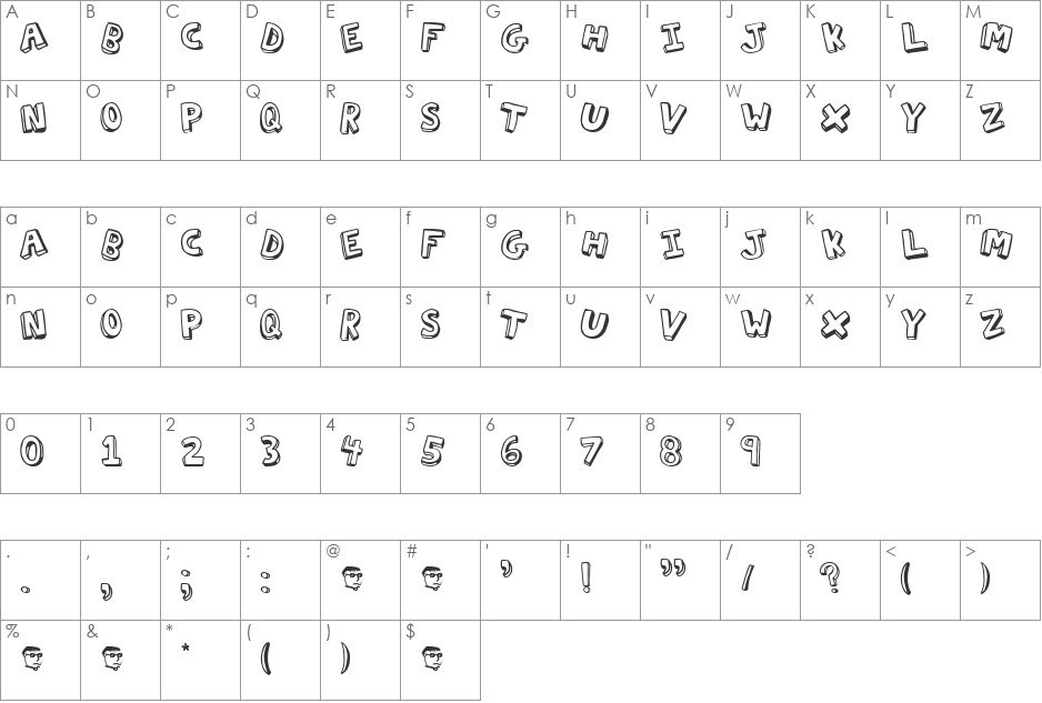 Koyla Simple font character map preview