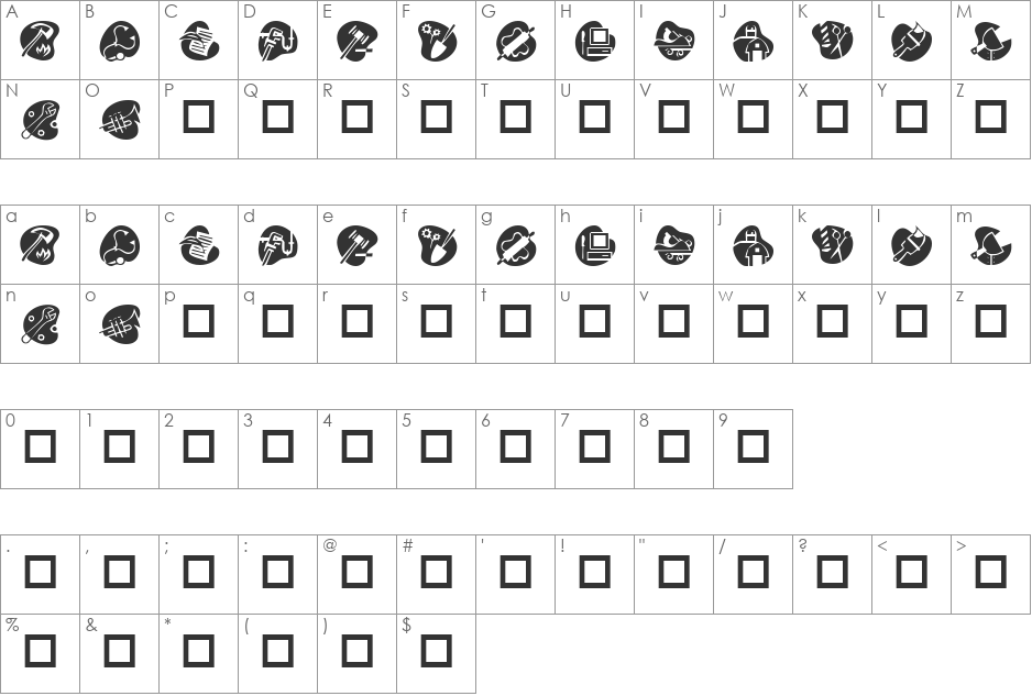 KR Career Day font character map preview