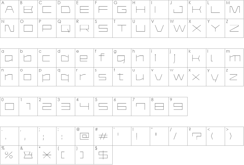 AstraKfsb07MediumT font character map preview