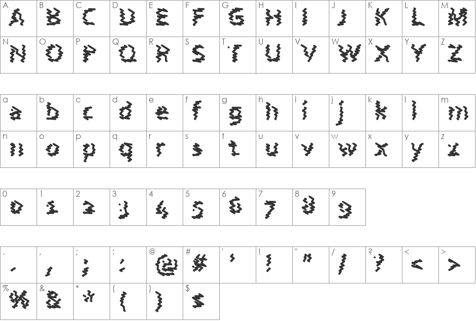 Astral Wave font character map preview