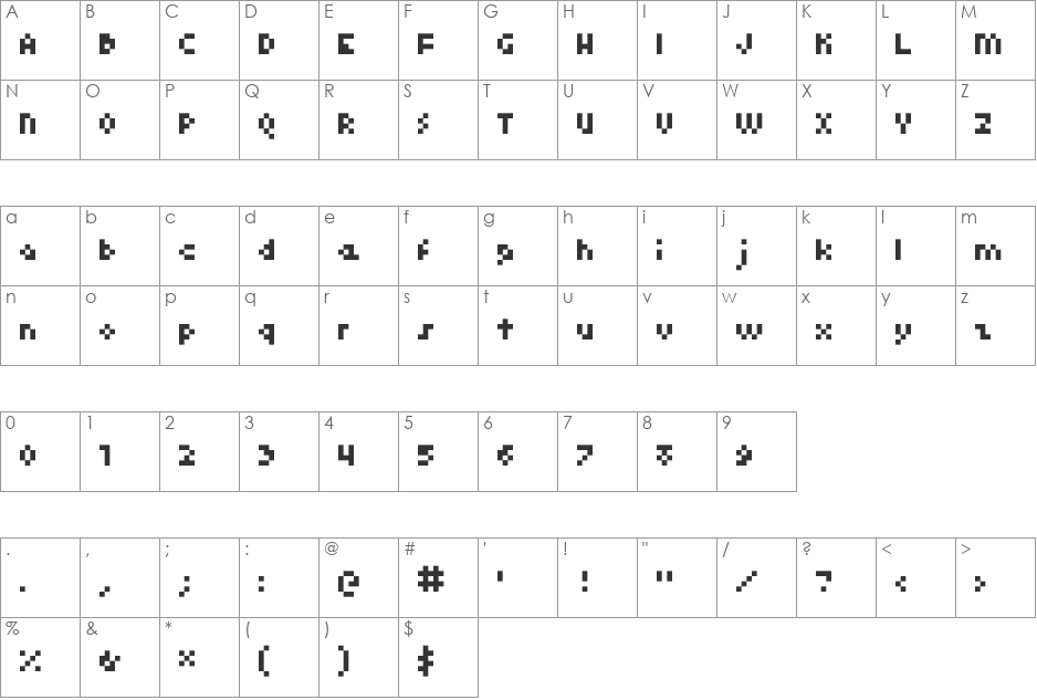kroeger 04_55 font character map preview