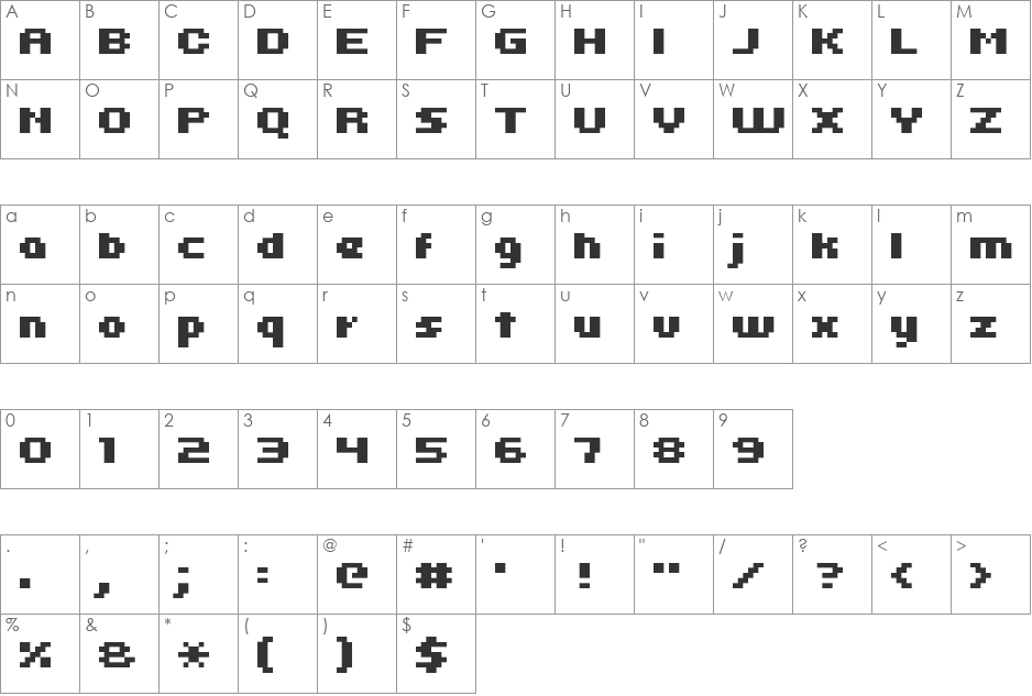 kroeger 05_63 font character map preview