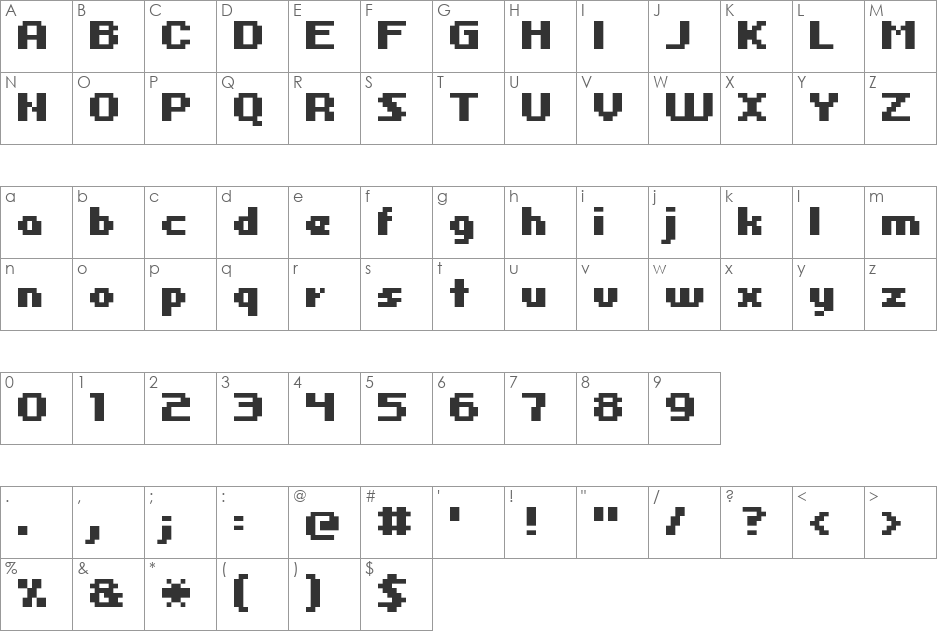 kroeger 06_63 font character map preview