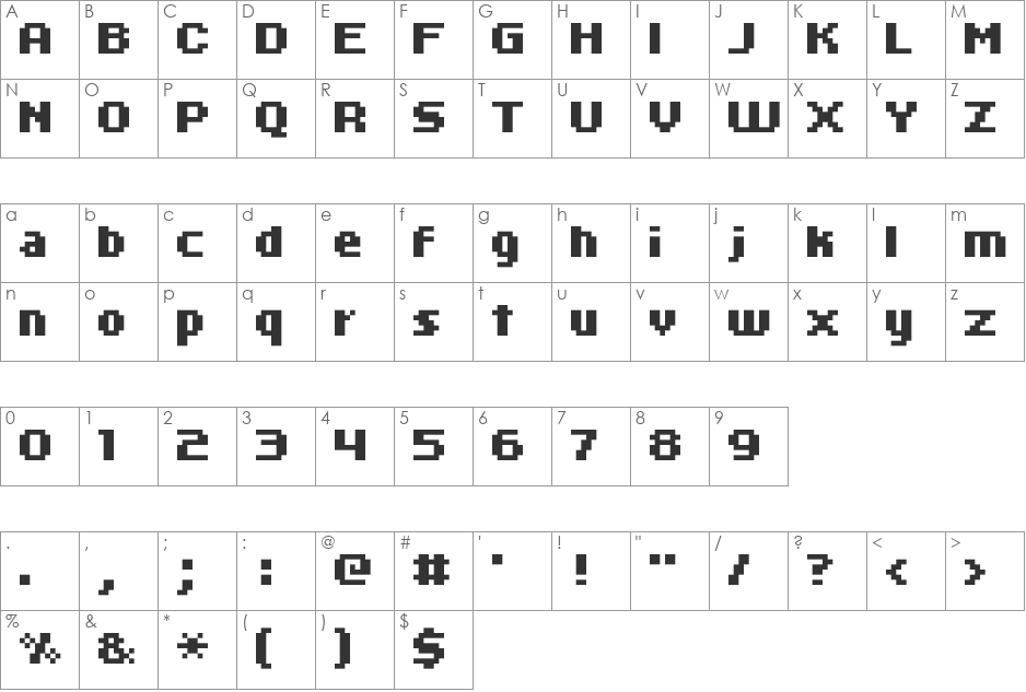 kroeger 06_65 font character map preview