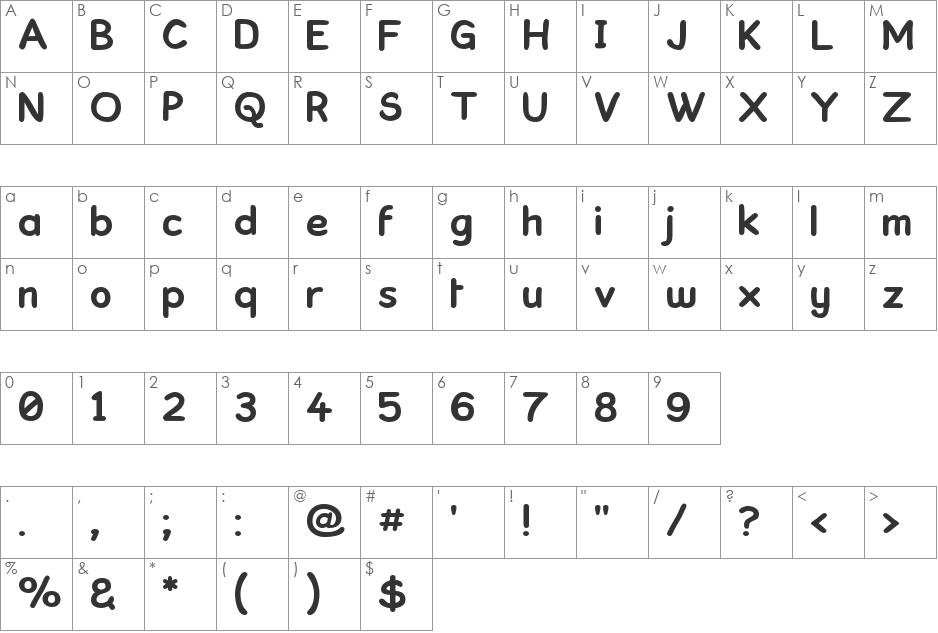 Kronika font character map preview