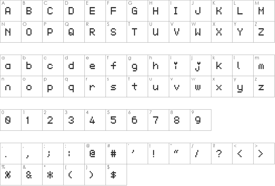 KS-PetitHeart08 font character map preview