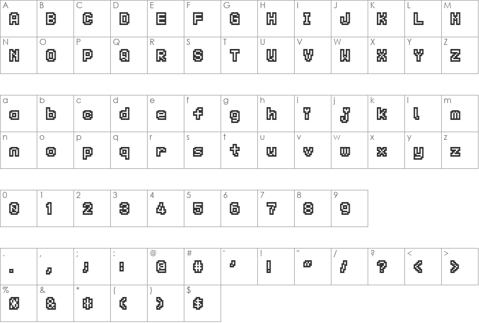 KS-PetitHeartOutline10_1 font character map preview