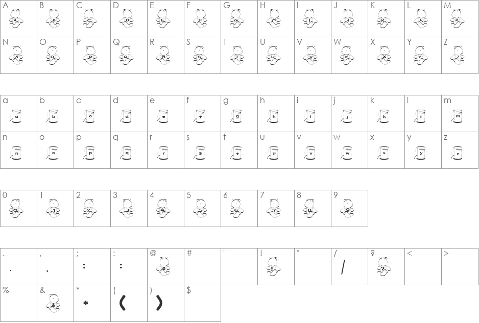 kuma2 Font font character map preview