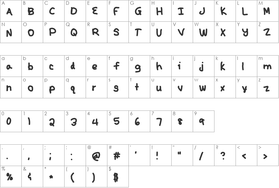 kunal font character map preview