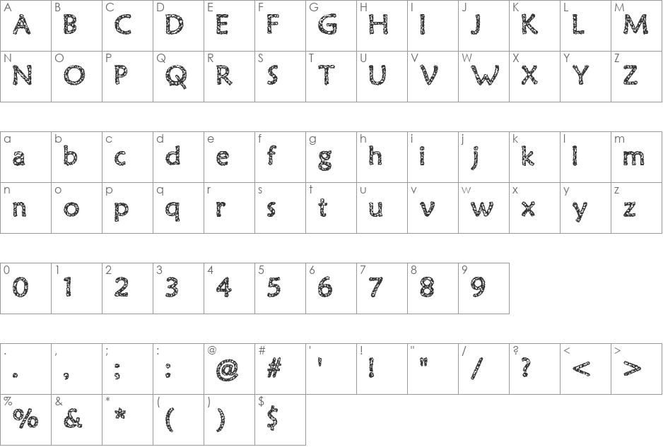 Kurugund font character map preview