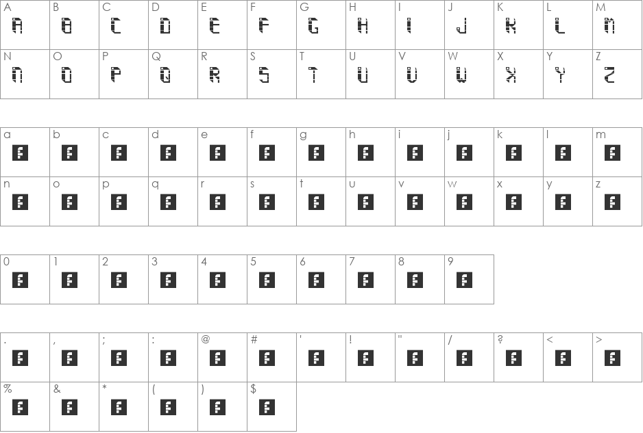 LABEL-IT font character map preview