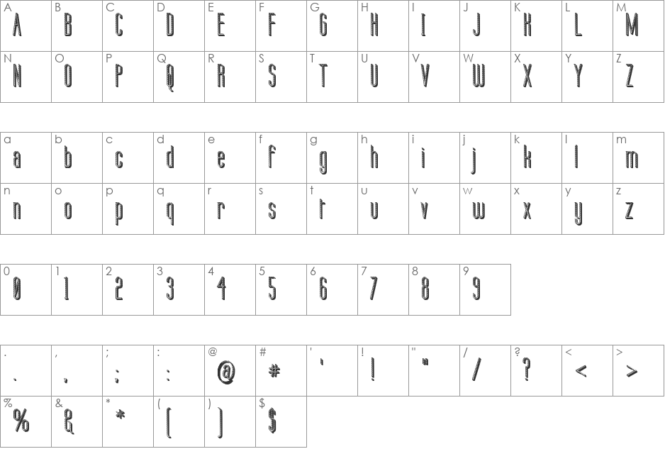 Labtop Candy Extra font character map preview