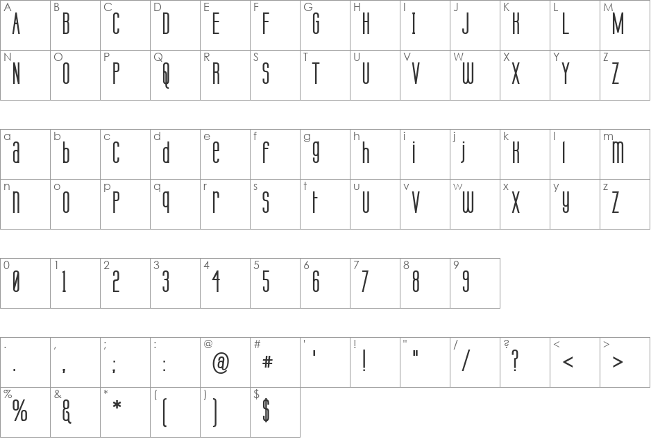Labtop Unicase font character map preview