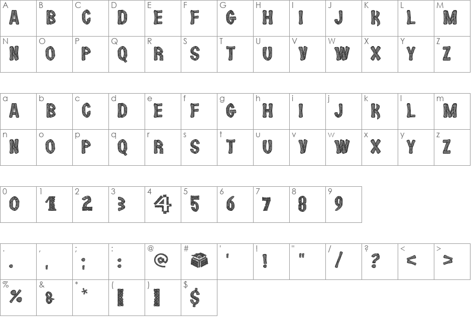 Lace Nice font character map preview