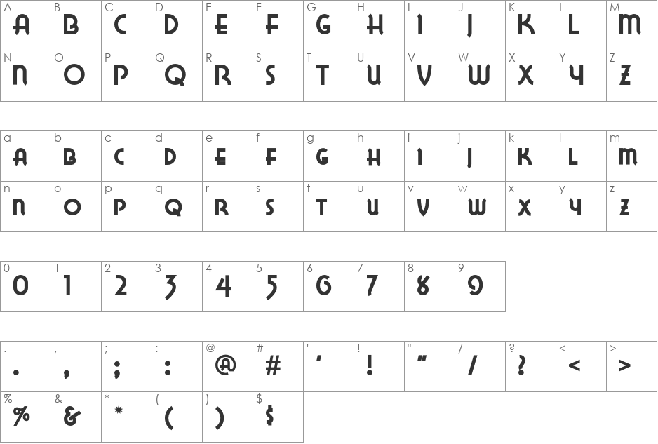 Lake Wobegon NF font character map preview