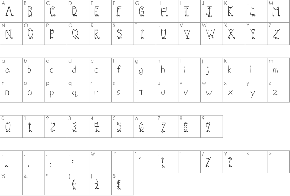 Lambretta D font character map preview