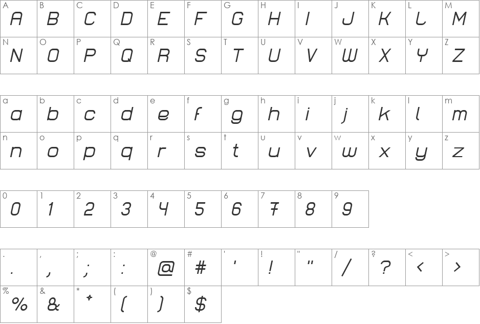 Lastwaerk regular font character map preview