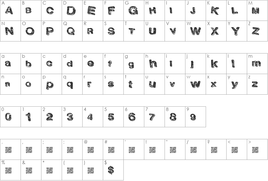 LateClub font character map preview