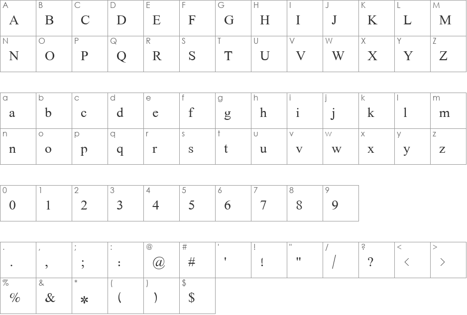 Lateef font character map preview