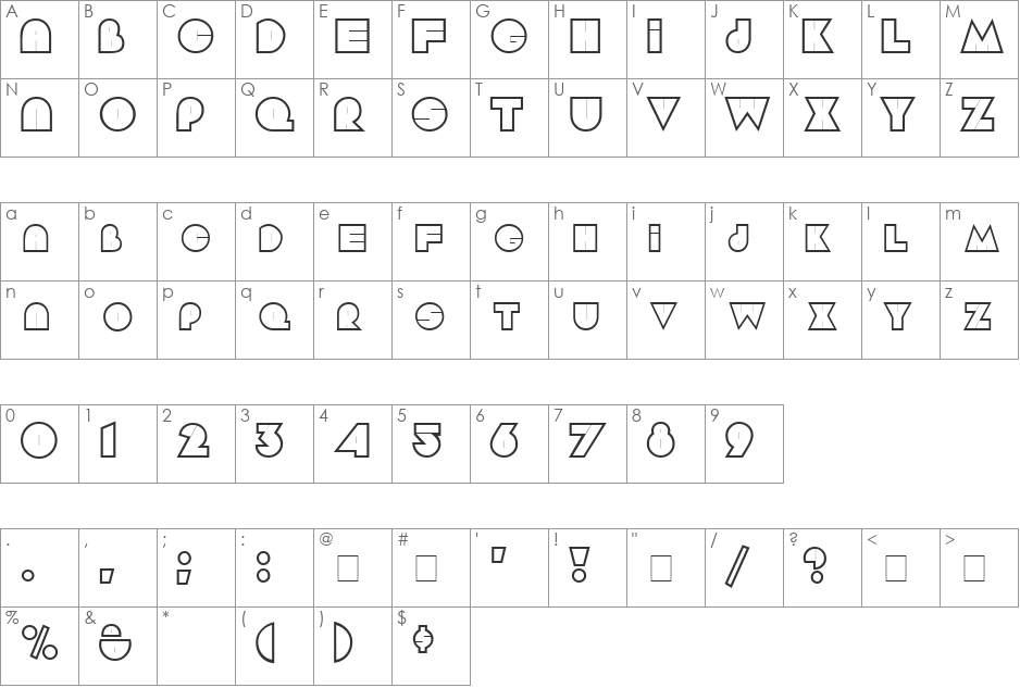 Laugh Hollow font character map preview