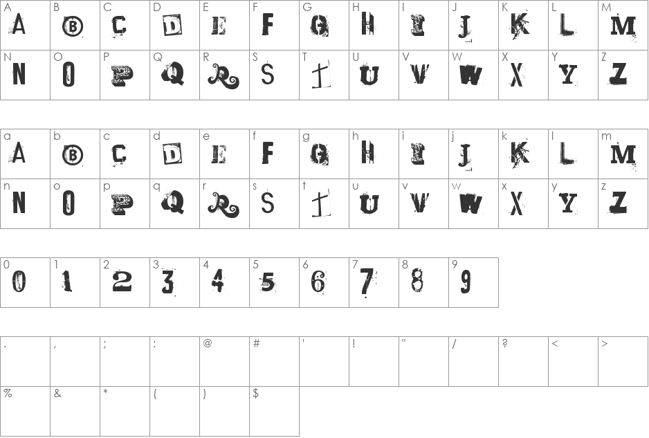 laundromat 1967 font character map preview