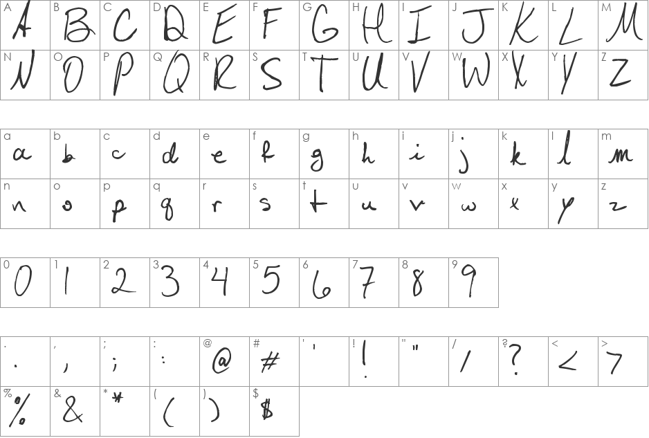 Laurel font character map preview
