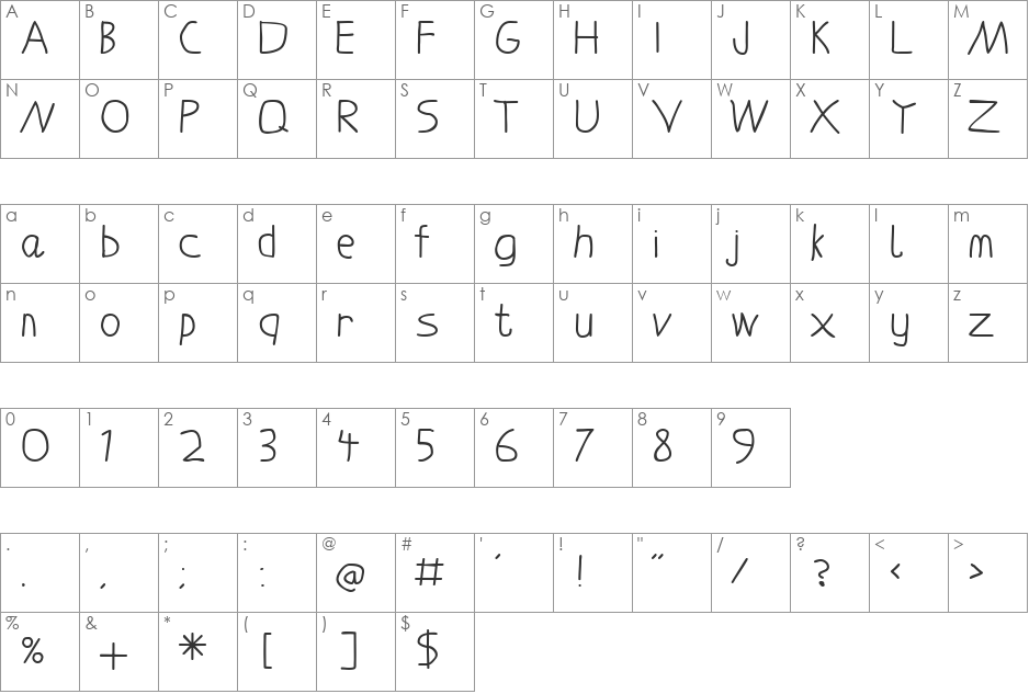 LaurensErste font character map preview