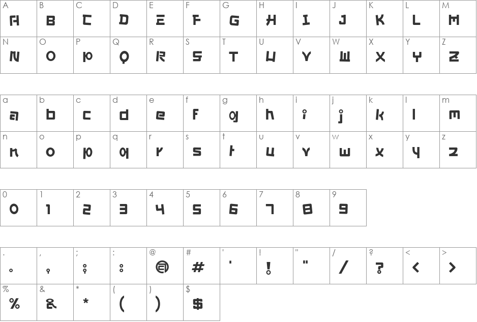 Layiji SaRangHeYo font character map preview