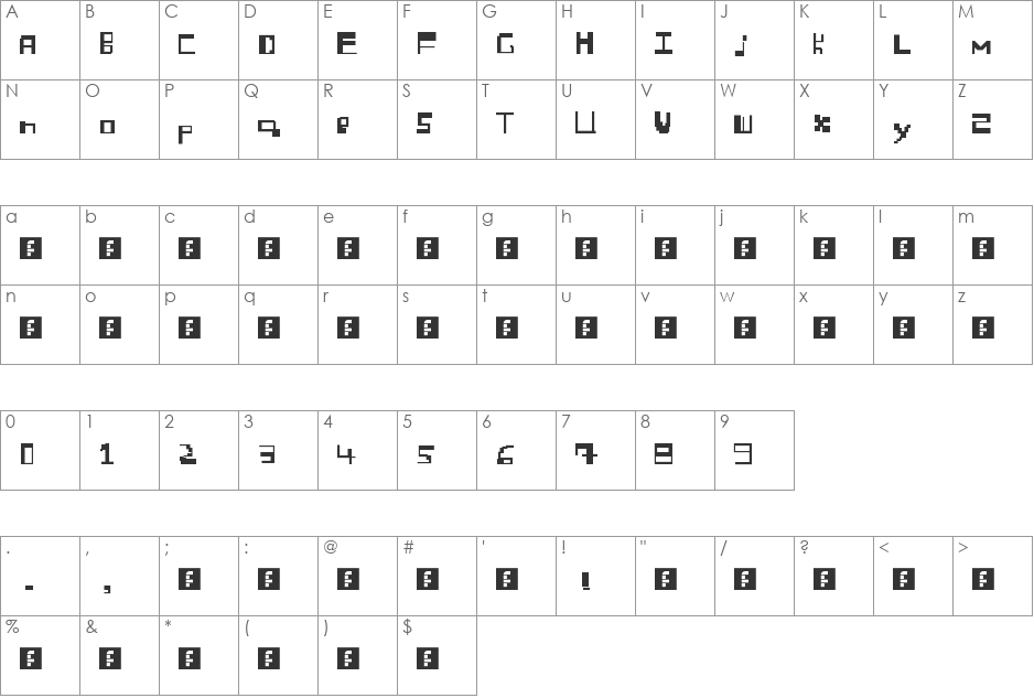 lazer maker font character map preview