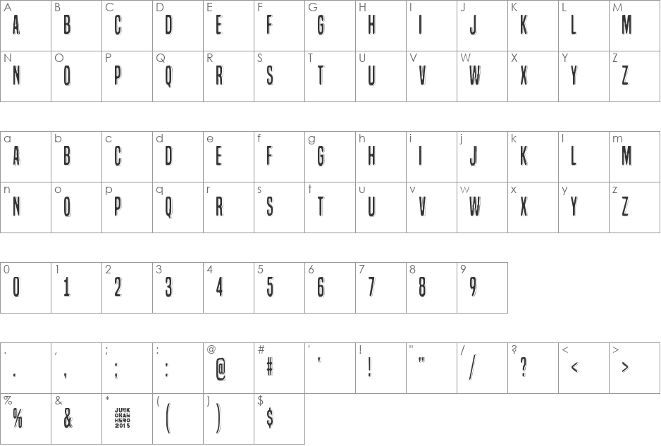 Lazy Opossum font character map preview