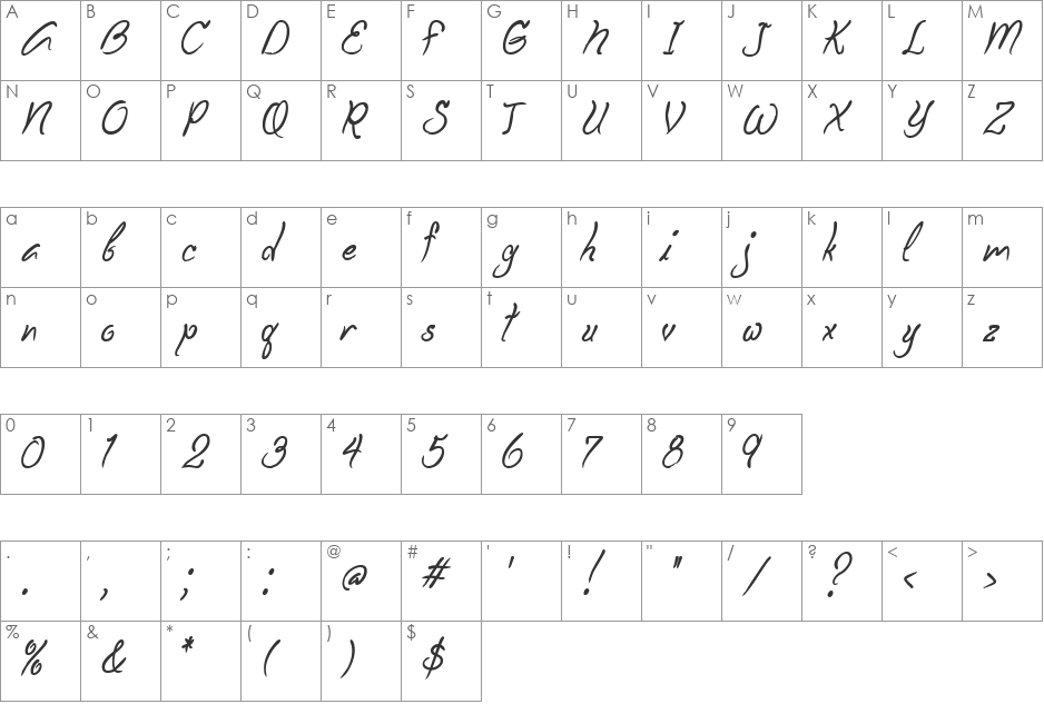 LD Chronicle font character map preview