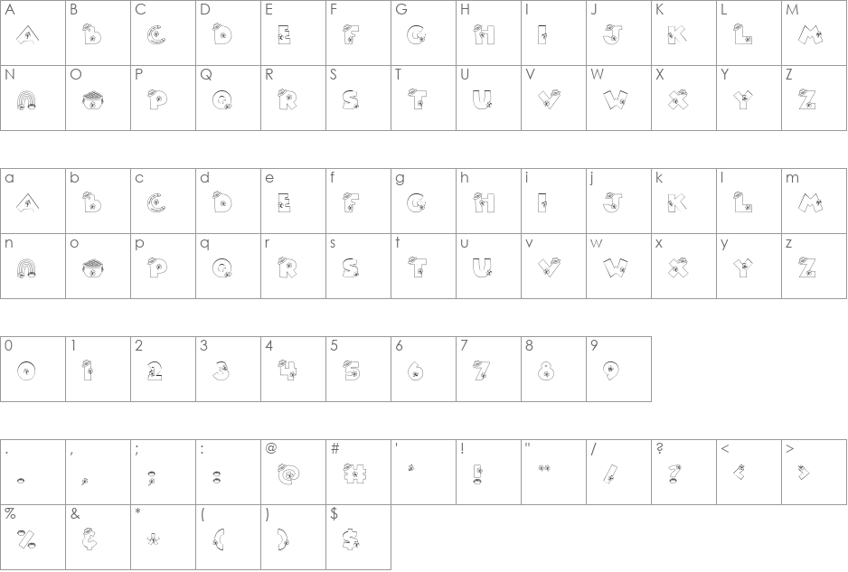 LD Derby font character map preview