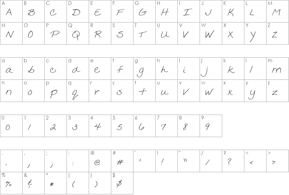 LD Fine Print 12 font character map preview