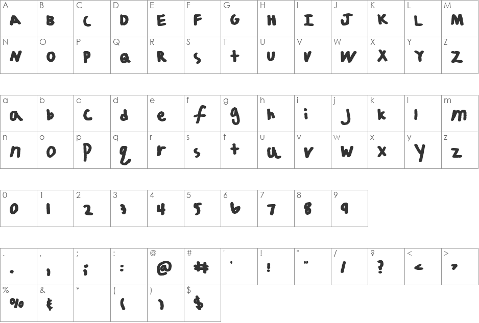 LD Print 10 font character map preview