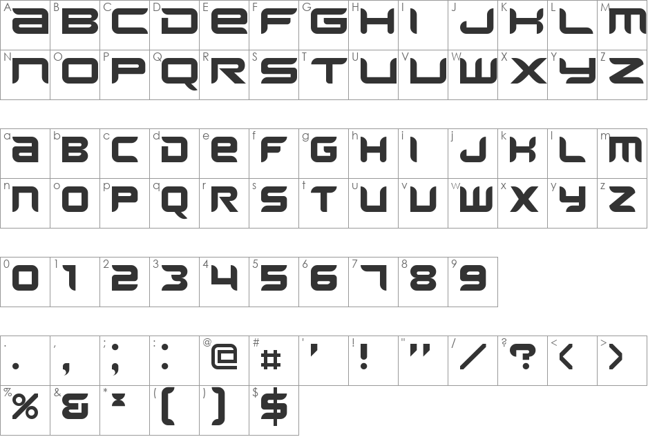 ATI Radeon Xpress font character map preview