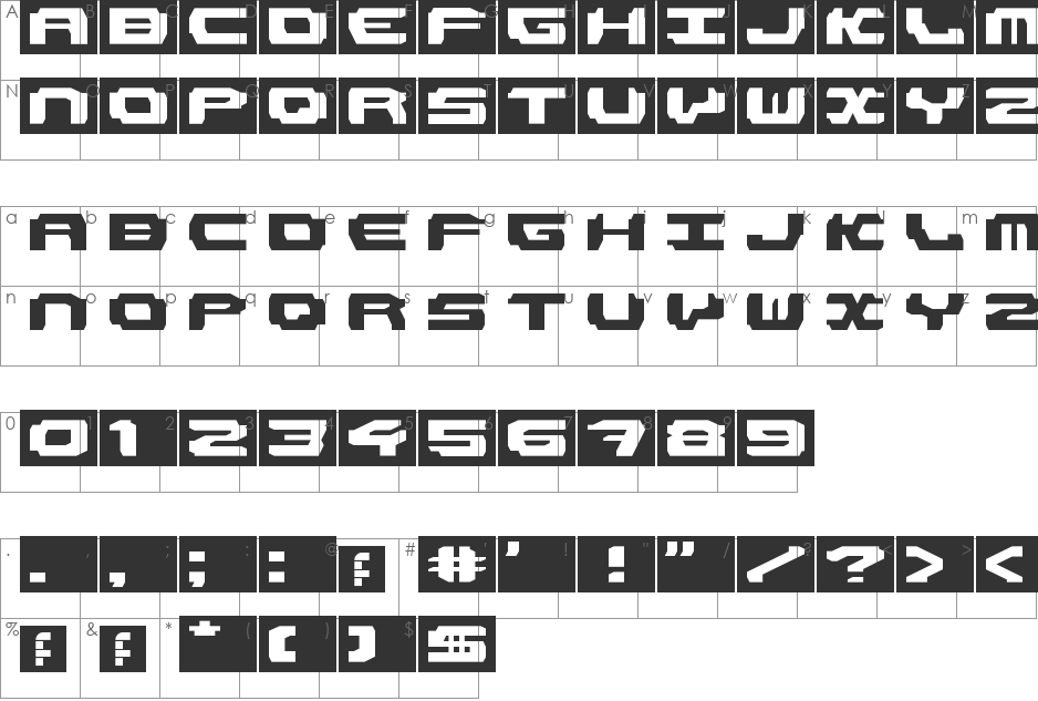 LDR#1 font character map preview