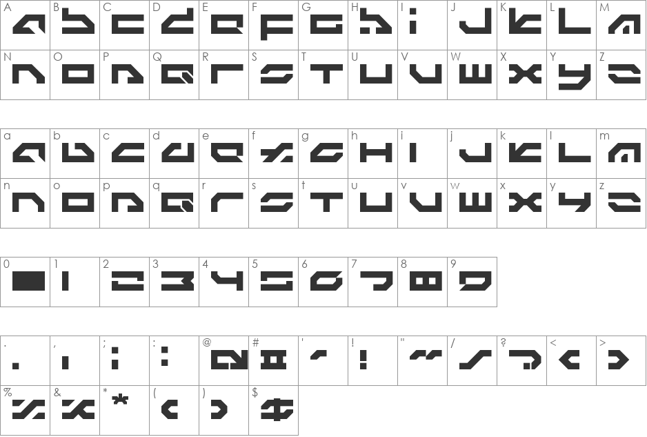 LDR#8 font character map preview