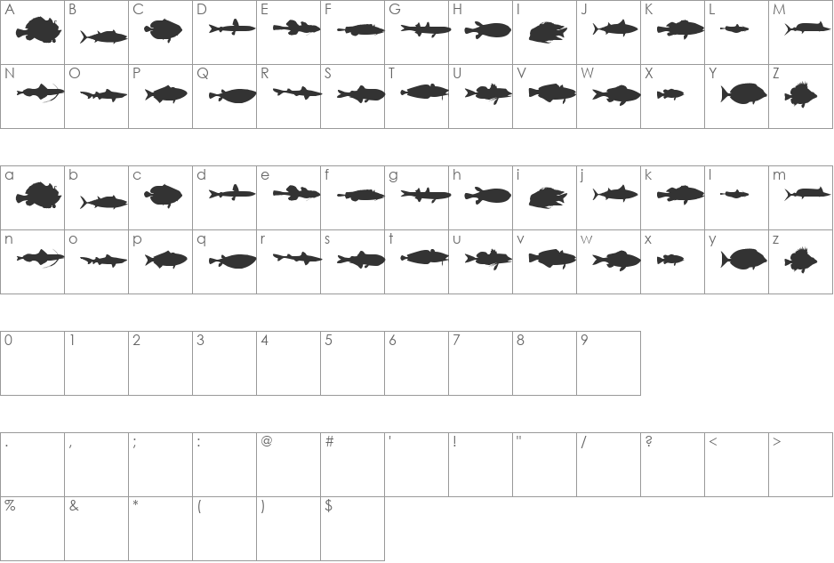 LE FISH font character map preview