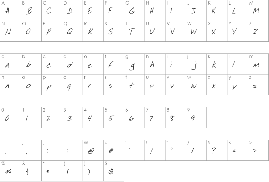 Leah! Font font character map preview