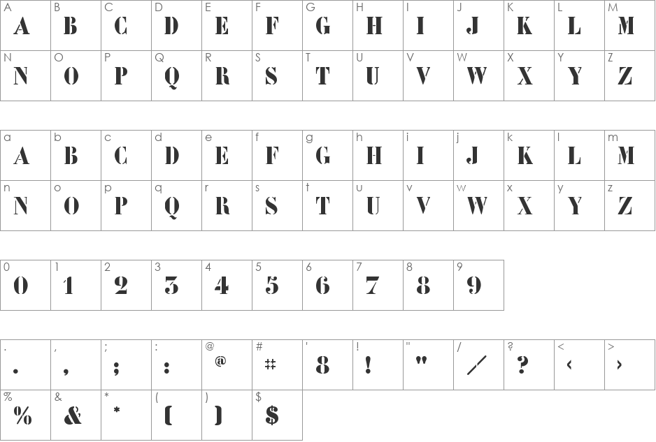 LeArchitect font character map preview