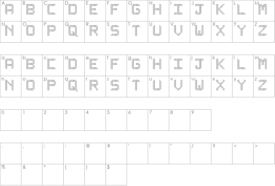 LediZ St font character map preview